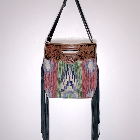 Myra Bag Handbags - Myra Bag | Vintage Navajo Southern Western Leather Fringe Bag